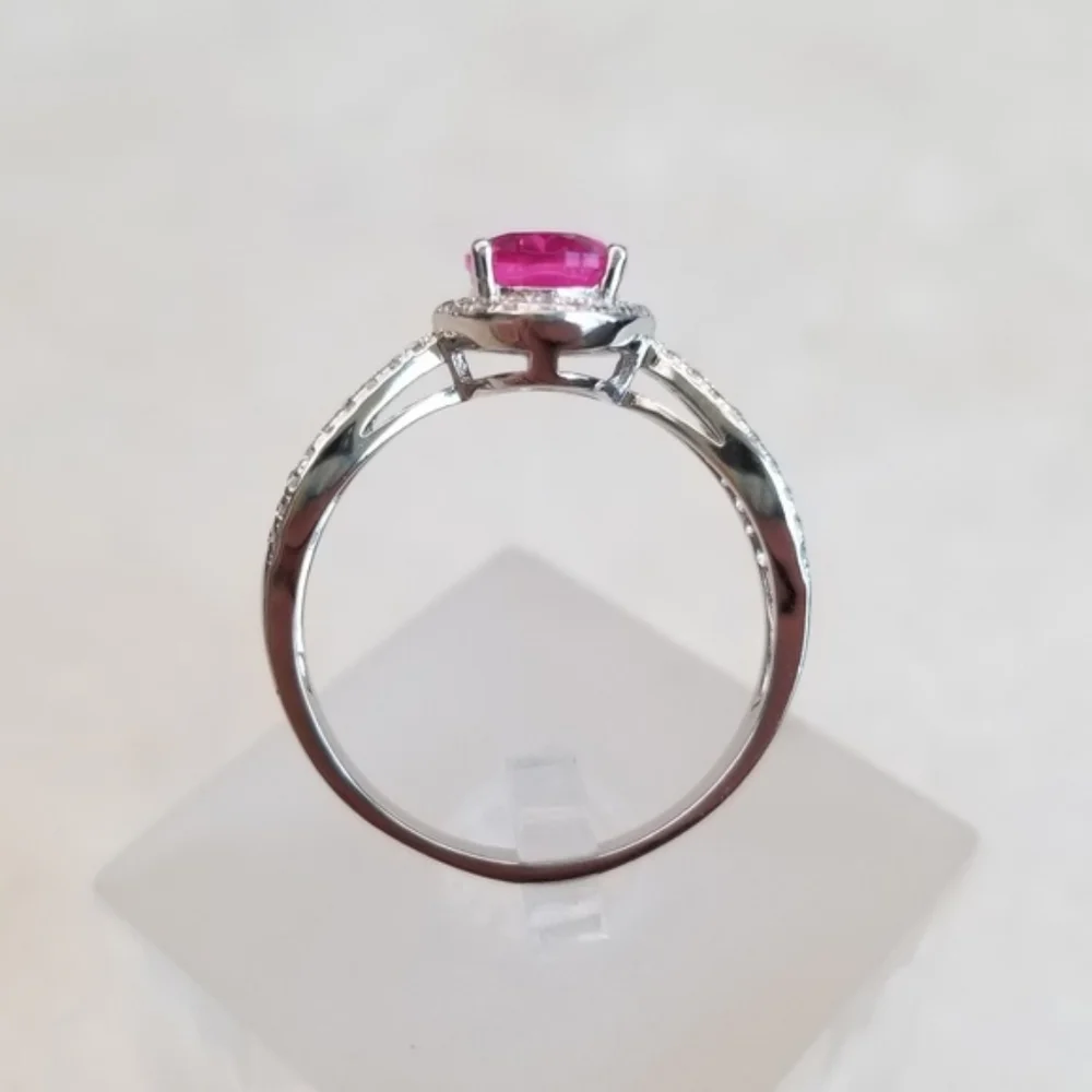 1.75ct Lab Created Pink Sapphire Ring - Picture 4 of 8